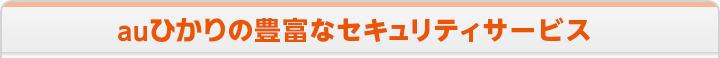 auひかりの豊富なセキュリティサービス