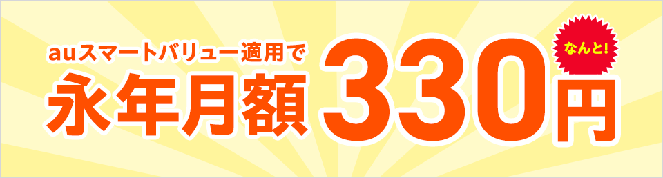 auスマートバリュー適用で永年月額330円