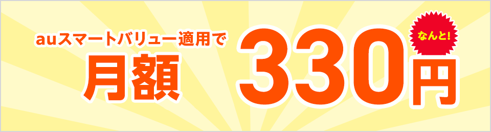 auスマートバリュー適用で月額330円