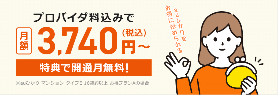 電話・プロバイダ料込みで税込3,740円~