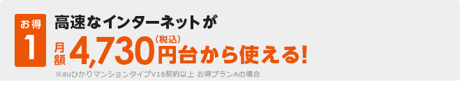 月額実質税込4,730円から使える!