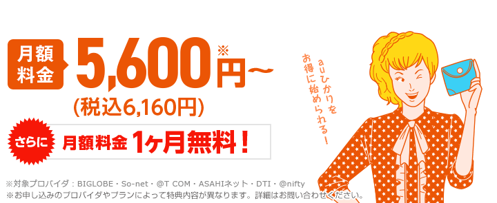 月額料金5,600円~(税込6,160円)※
