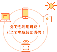 外でも使用可能！どこでも気軽に通信